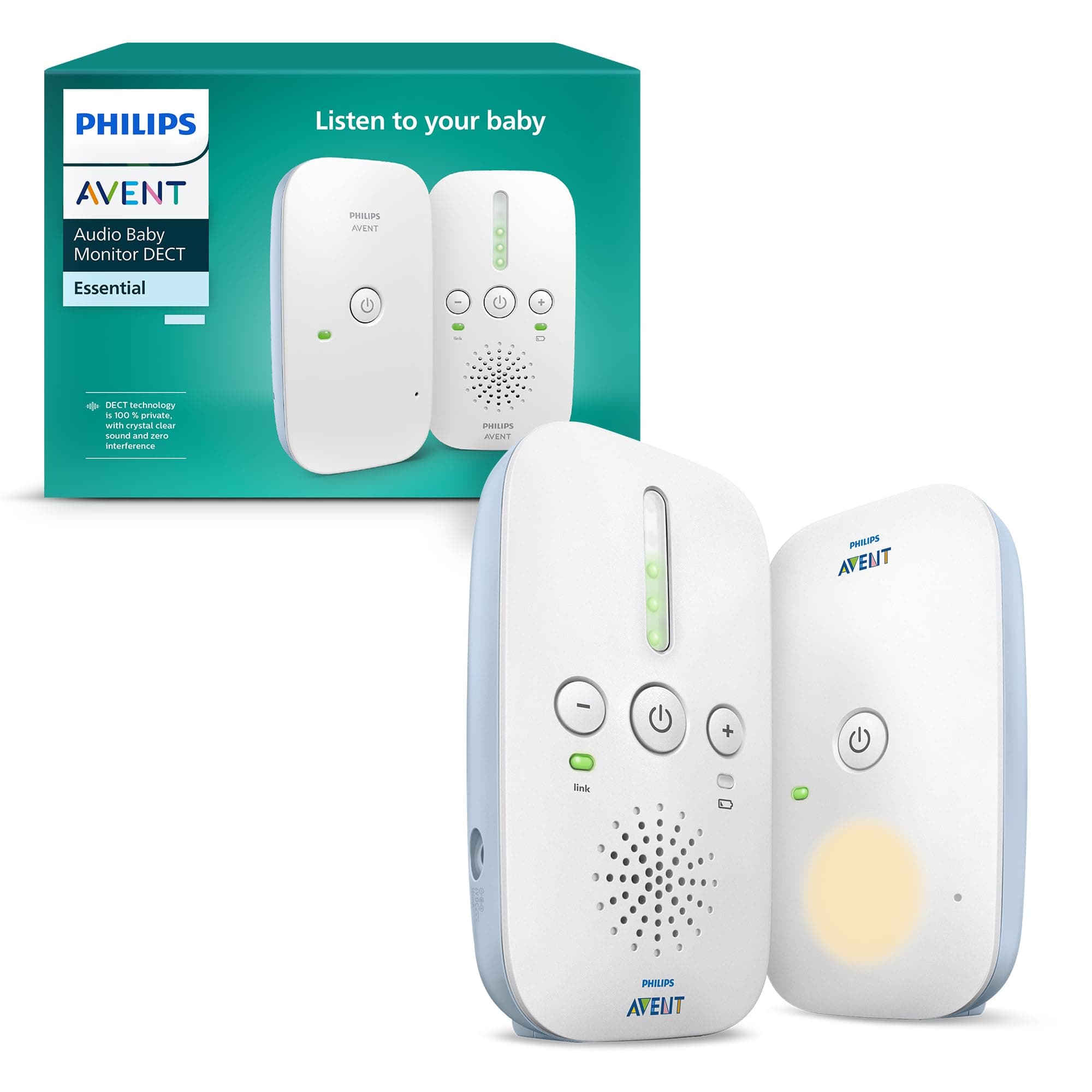 Philips Avent Philips Avent DECT Two-Way Audio Baby Monitor, Interference-Free, 330m Range, 24-Hour Battery Life, Smart ECO Mode, Night Light, SCD503/26