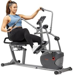 Sunny Health & Fitness Vélo de Cardio Confortable Intelligent, Entraînement Complet à Domicile avec Exercice Pour Bras/Jambes, Appareil De Cardio Et Cyclisme Pour Seniors, Gratuite à l'App SunnyFit