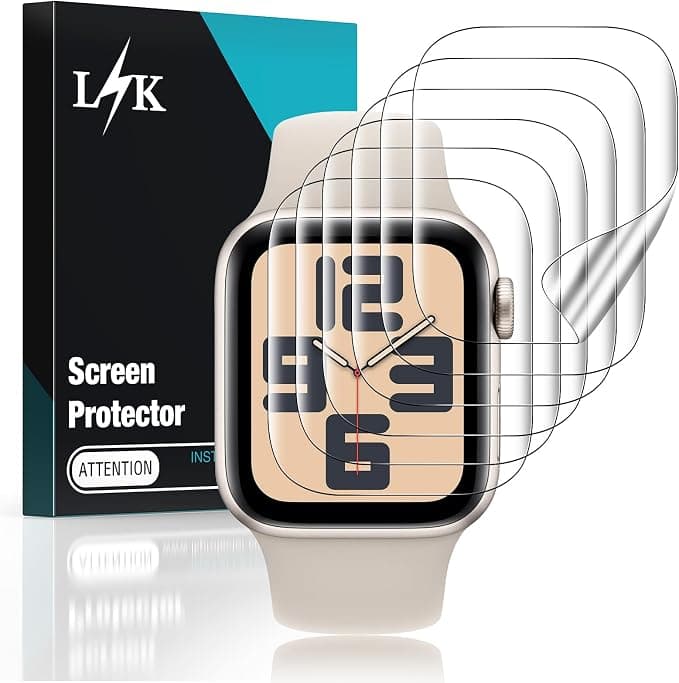 LIK 6-Piece Screen Protectors for Apple Watch Series 6 5 4 Se 40 mm and Series 3 2 1 38 mm Bubble-Free High Definition High Quality Transparent Soft TPU Screen Protector Film