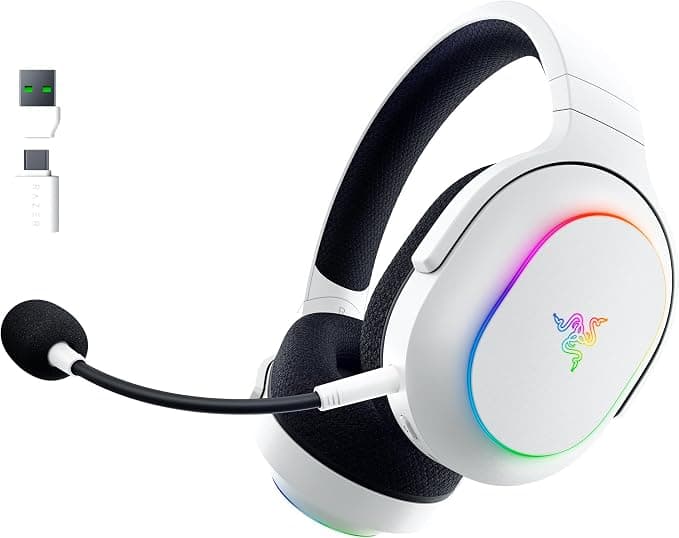 Razer Barracuda X Chroma - Wireless Multiplatform Gaming Headset with 6 Chroma RGB Zones (SmartSwitch Hyperspeed & Bluetooth, 40mm Drivers, Detachable HyperClear Cardioid Microphone) White - Image 1