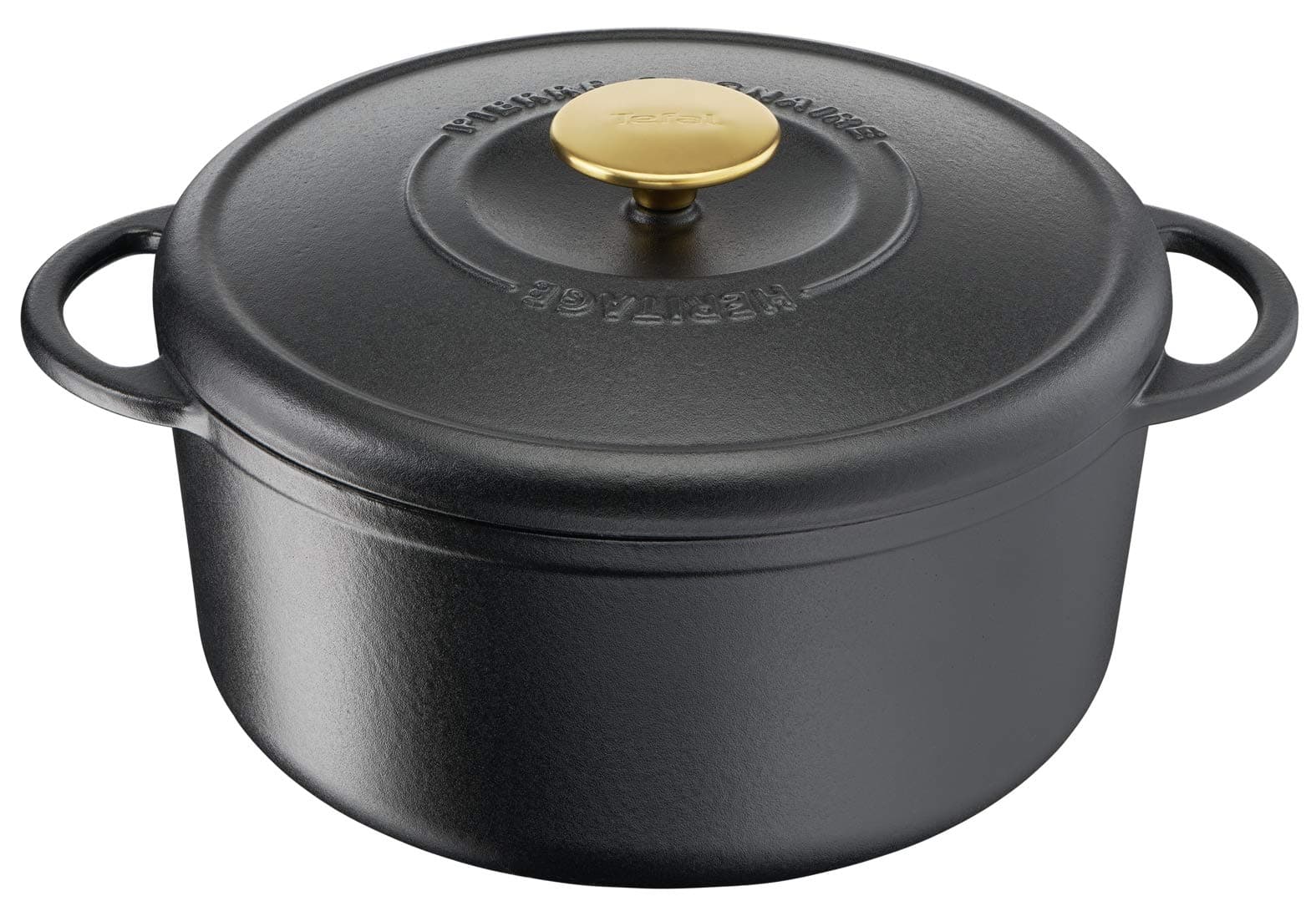 Tefal Pierre Gagnaire Heritage E2230404 Cast Steel Casserole Dish, Round, Black, 25 cm, 5.1 L, Induction - Image 1