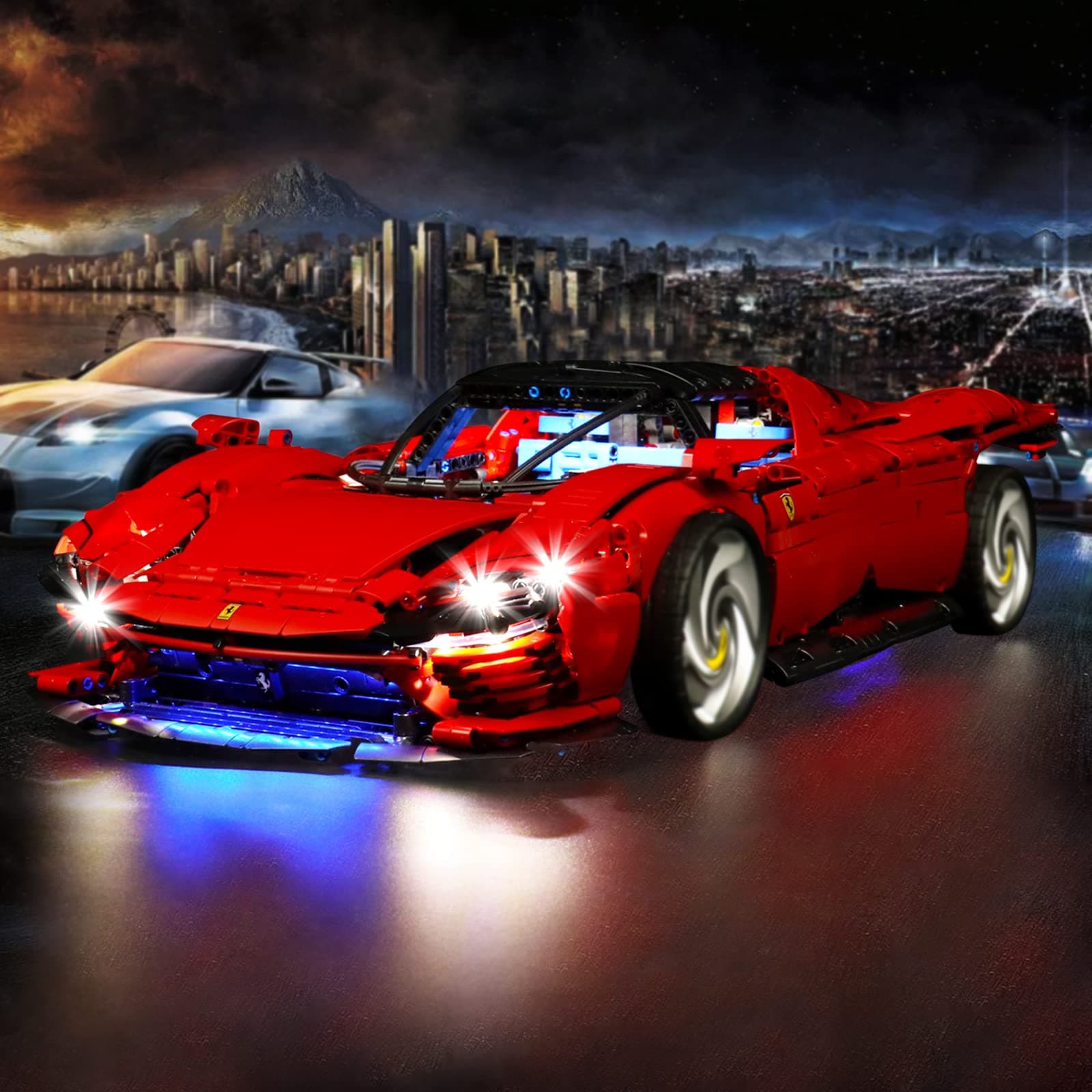 LED Lighting Kit for Ferrari Daytona SP3 (No Lego), Decorative Lighting for Technic Ferrari Daytona Supercar Creative Toys