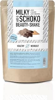 BEAUTY SHAKE Milky Chocolat, protéines de lactosérum bio + collagène + shake protéiné avec cacao et maca, avec érythrite, sans sucralose et aspartame, protéines de lactosérum issues de pâturage