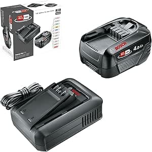 Bosch Battery and quick charger Starter Set 18V (1 x 4.0 Ah Lithium-Ion Battery; 1 x Fast Charger; Power for All 18 V Alliance)