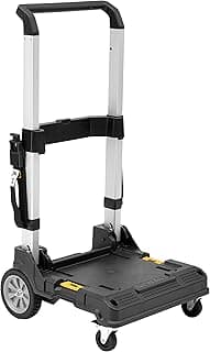 DEWALT DEWALT DWST1-71196 Chariot TSTAK - Poignée Télescopique 3 Positions - 4 Roues Robustes - Roues Avant Orientables sur 360° - Capacité Maximale 100 kg