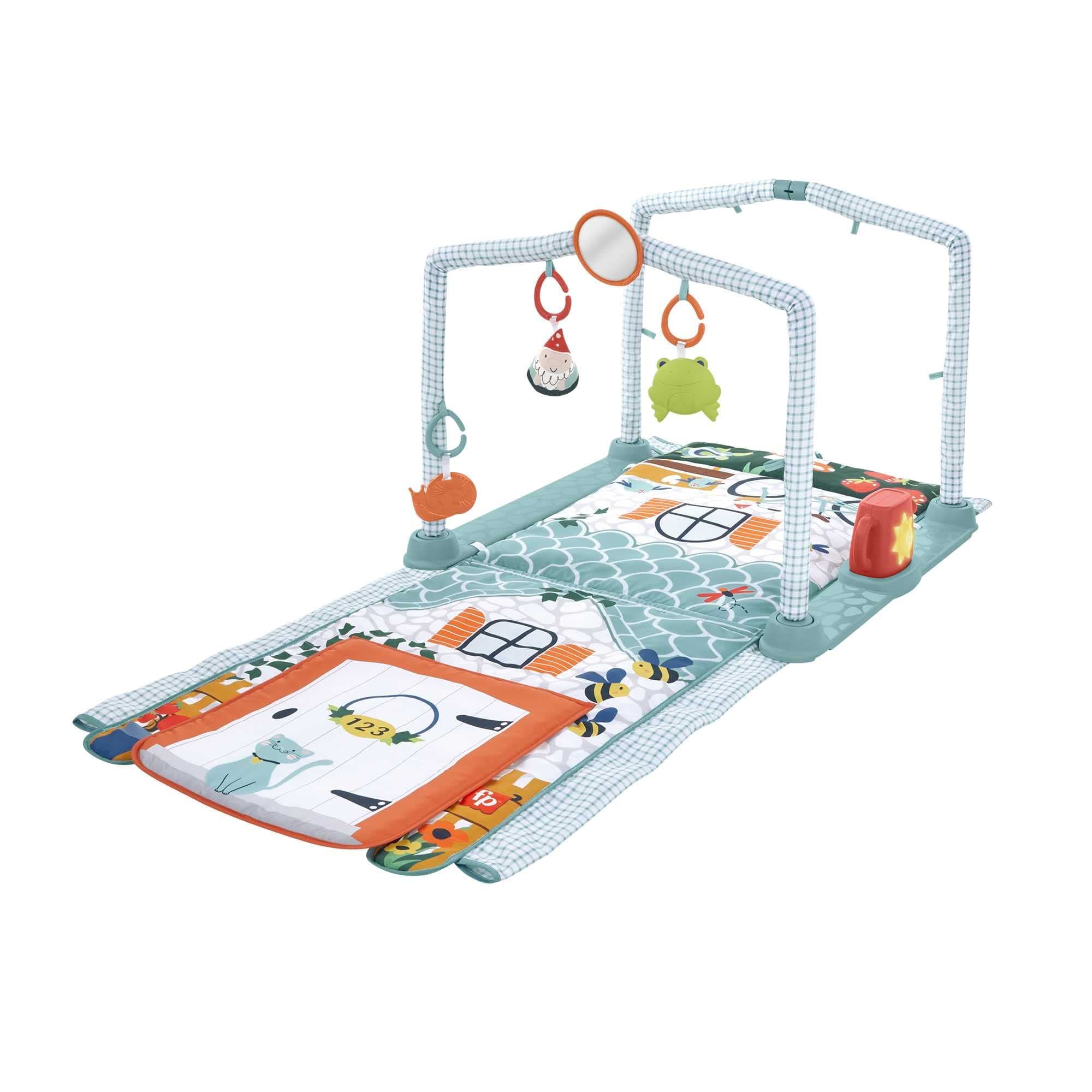 Fisher-Price Mon Tapis Cabane 3 in 1, Evolutionary Play Mat Transformable into a Hut Tunnel with Musical and Luminous Toy, Awakening Toy, From 1 Year Old, HJK45 - Image 1