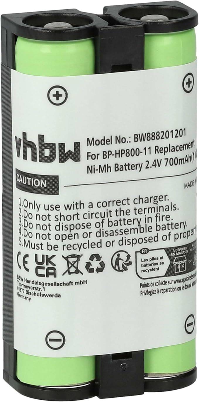 vhbw Battery Compatible with Sony MDR-RF995, MDR-RF995RK, WH-RF400 Audio Headphones, Wireless Earphones (700mAh, 2.4V, NiMH)