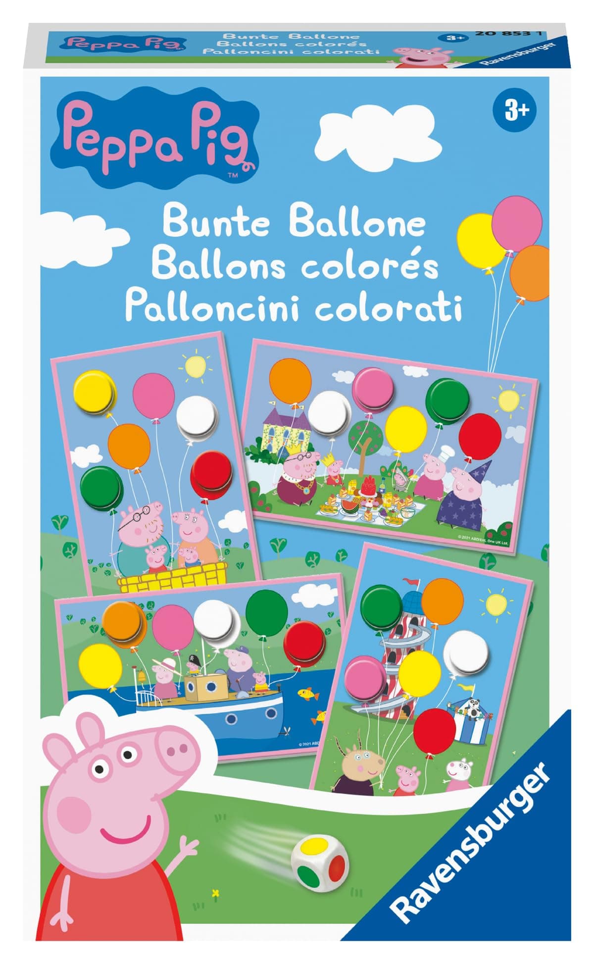Ravensburger - Board game - Peppa Pig - Colourful balloons - Family board game - Observation and Luck - Ages 7+ - 2 to 4 players - 20853