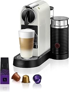 De'Longhi Nespresso CitiZ & Milk EN267.WAE, Coffee Capsule Machine with Milk Frother, Single Cup Coffee Machine, Cappuccino, 19 Bars, 2 Cup Sizes, Home Set Included, White