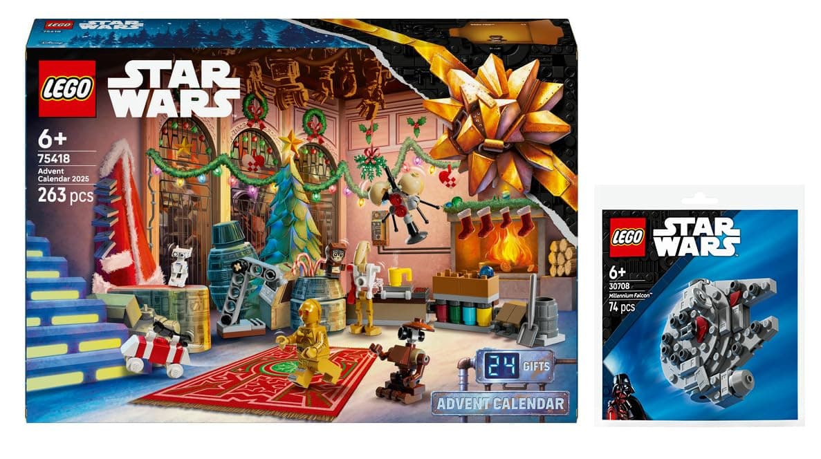 75418 LEGO Star Wars Advent Calendar 2025 & 30708 Millennium Falcon Miniature Model - Image 1