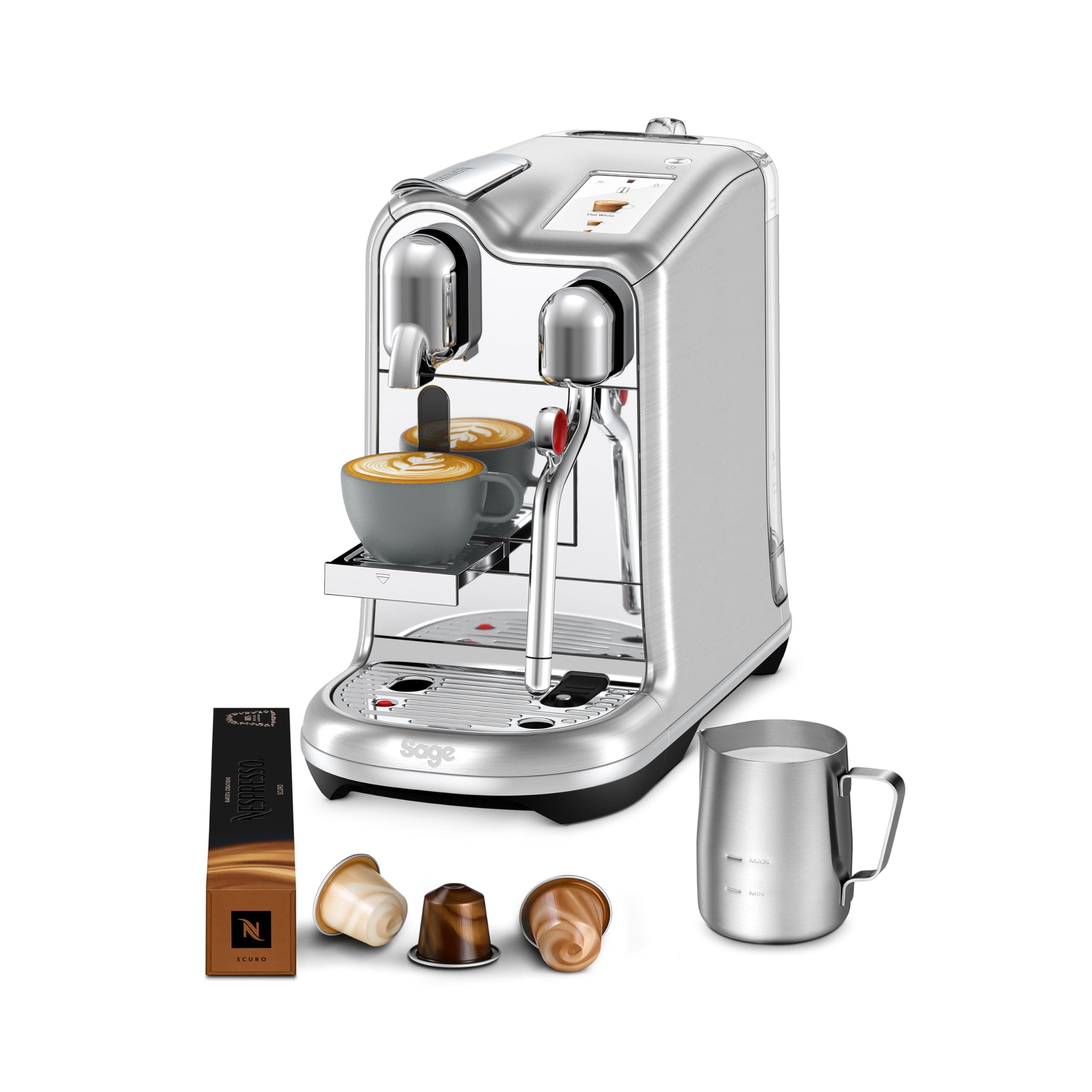 Nespresso Creatista Pro Coffee Maker, SNE900BSS by Stainless Steel, Sage Appliances
