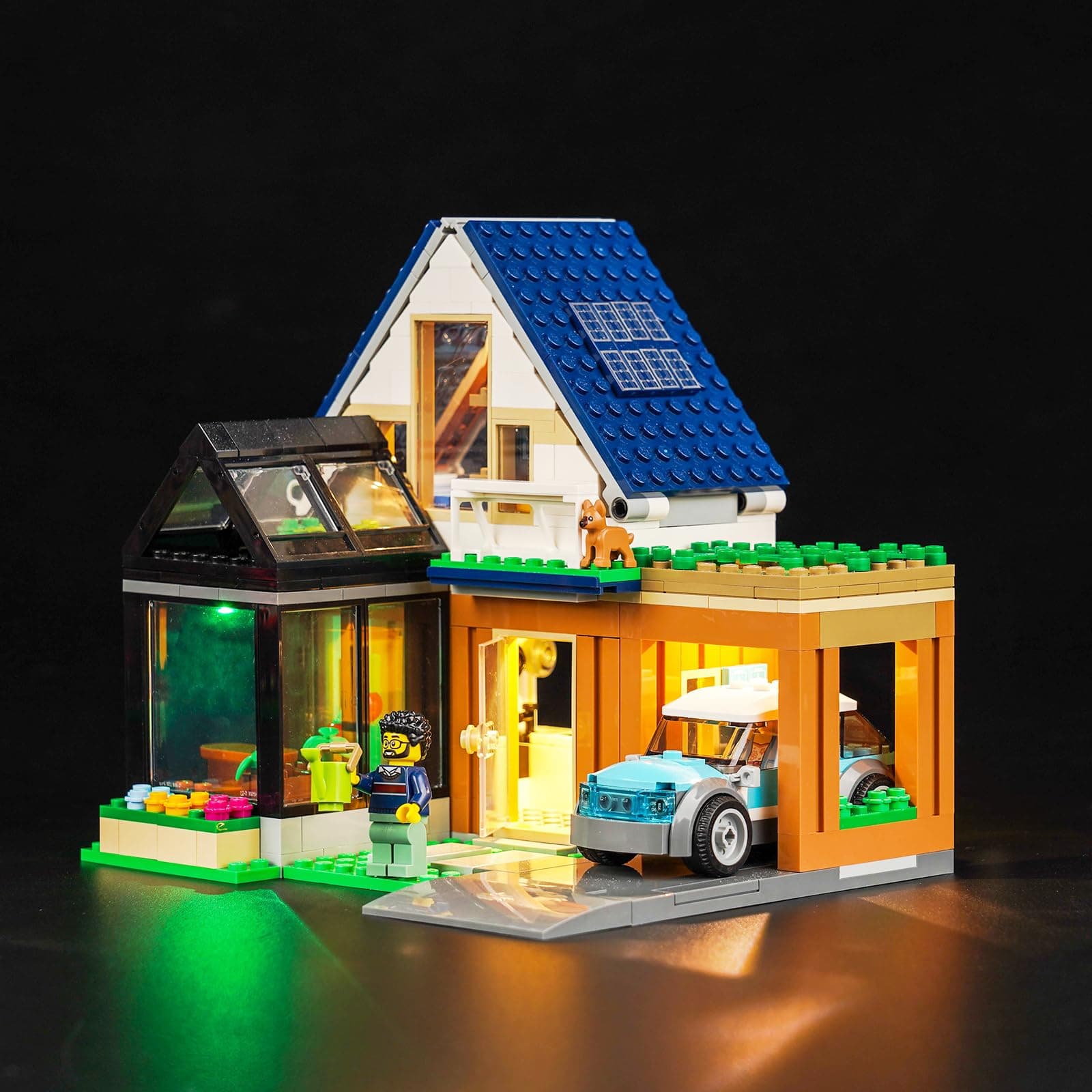 LED Lighting Kit for Family House and Electric Car 60398 (No Lego), Decorative Lighting for City Family House with Electric Car, Creative Toy - Image 1