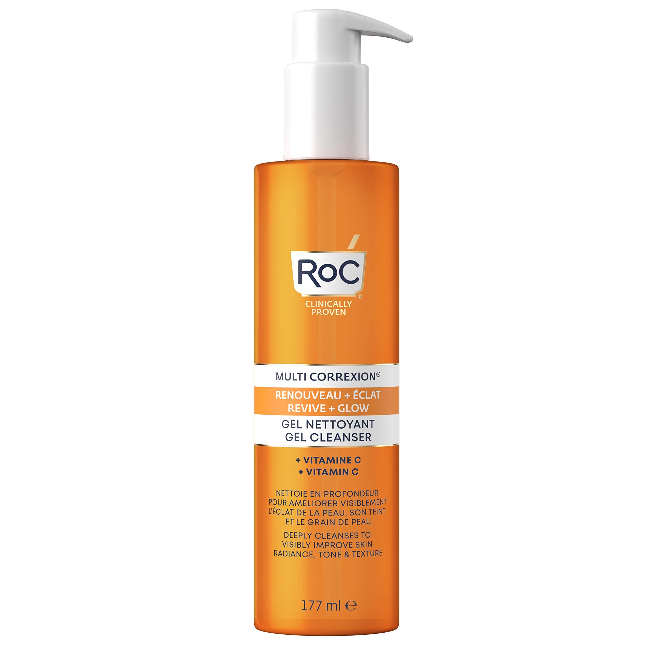 RoC Multi Correxion Revive + Glow Gel Cleanser - Facial Cleanser & Exfoliating Care | Vitamin C & Glycolic Acid Illuminator | 177ml - Image 4