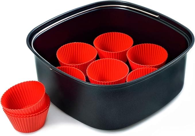 Philips Philips Airfryer Accessory Kit - 9 Silicone Muffin Moulds, Large 7.2L Baking Tub Compatible with Philips Airfryers XXL (HD9956/00)