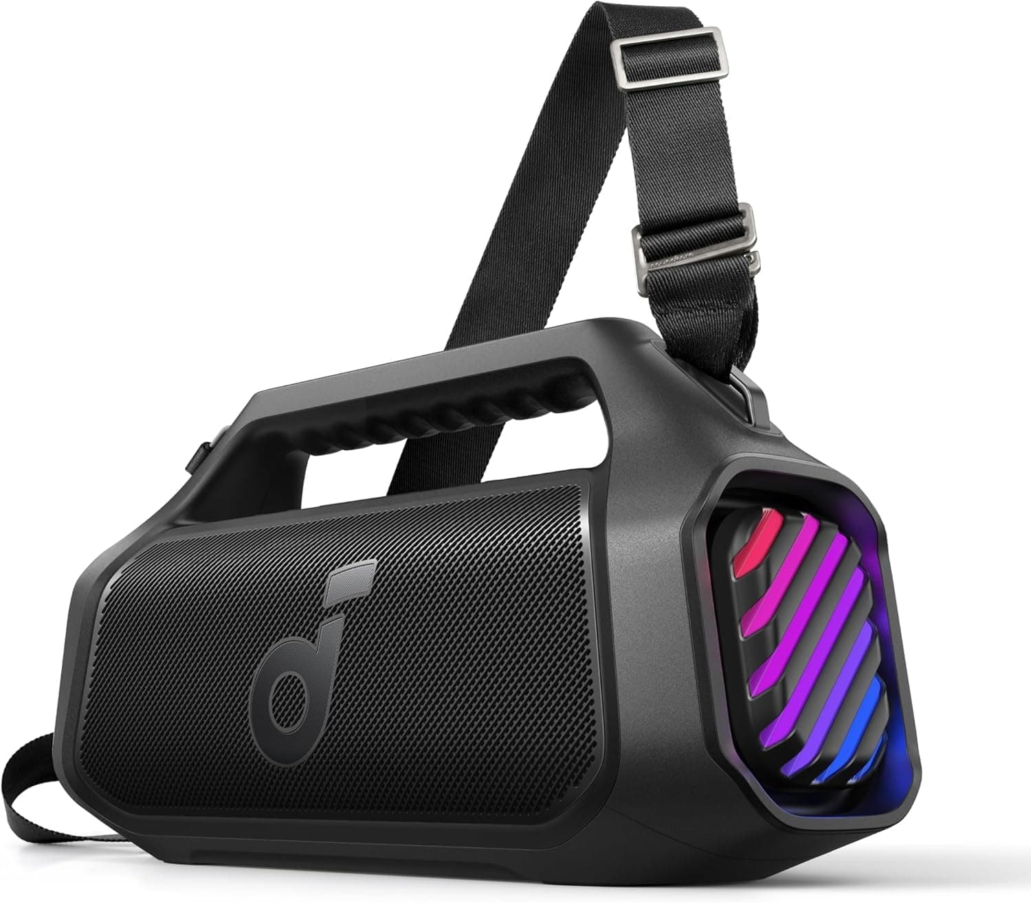 Soundcore Boom 2 Plus Enceinte Bluetooth puissante, 140W, 2+2 canaux stéréo, BassUp 2.0,Charge Rapide 30W, 20h, IPX7, lumières RGB, USB-C, pour l'extérieur, Le Camping, et la Plage (Reconditionné)