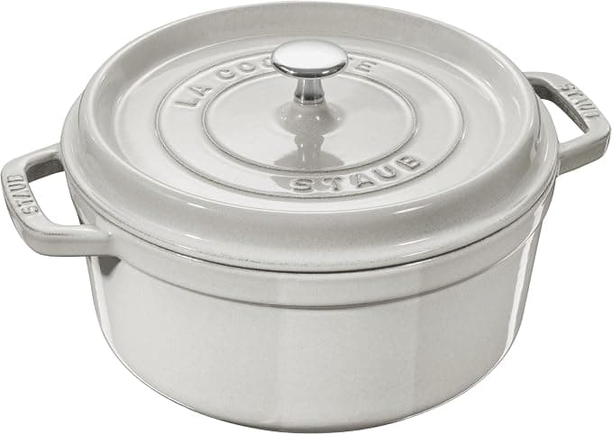 STAUB White Truffle Round Casserole Dish - Size - 24 cm - Image 1