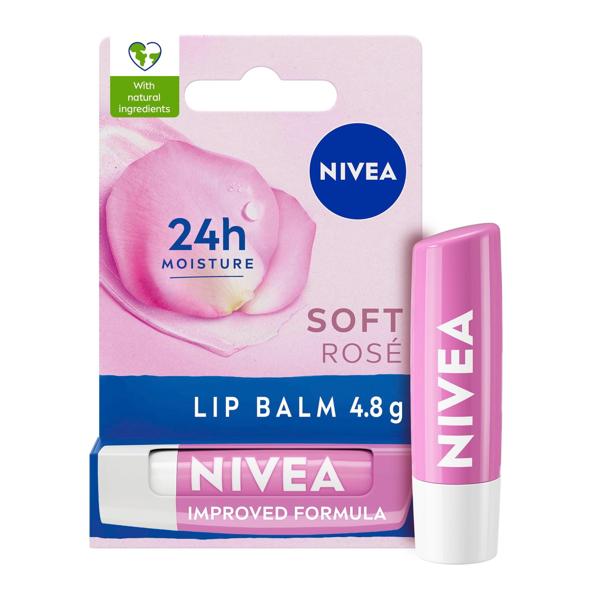 NIVEA Baume à lèvres Soft Rose, hydratation 24h, beurre de karité, huiles naturelles, vitamines, roseur naturelle, soin des lèvres - Image 4