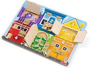 Melissa & Doug - Montessori Activity Board With Latches - Wooden Sensory Toy - Activity, Development & Learning Toy - FSC Certified - Child Gift 3+