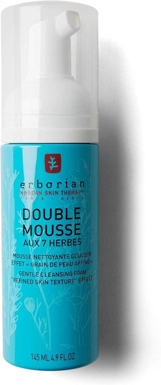 Erborian 7 Herbs Double Face Mousse Cleansing Foam, Refined Skin Grain Effect, Korean Facial Care, Transparent, 145 ml - Image 1