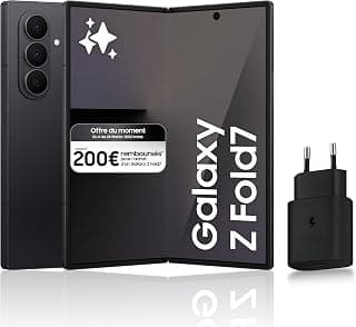 Samsung Galaxy Z Fold7, 5G Android Smartphone with Galaxy AI, 512GB, 25W Fast Mains Charger Included, Unlocked Smartphone, Absolute Black, FR Version
