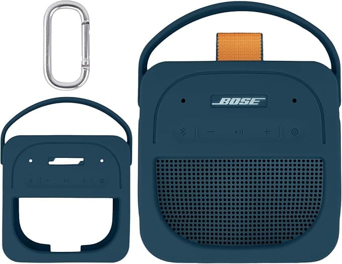 Aenllosi Protective Silicone Carrying Case for Bose New SoundLink Micro Portable Bluetooth Speaker (2nd Generation), Case Only, Speaker Not Included, Navy Blue - Image 1