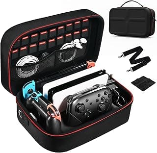 Nintendo Ecofocet Étui de Protection pour Nintendo Switch 2,Étui pour Nintendo Switch 2,Étui Rigide de Protection Totale,Capacité de 20 Cartes de Jeu,Peut Contenir Une Variété D'accessoires Switch 2