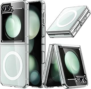 JETech Coque Magnétique pour Samsung Galaxy Z Flip 5 Compatible avec Accessoires MagSafe, Étui Housse de Protection Dur Transparente en PC, Anti-Rayures (Transparente)