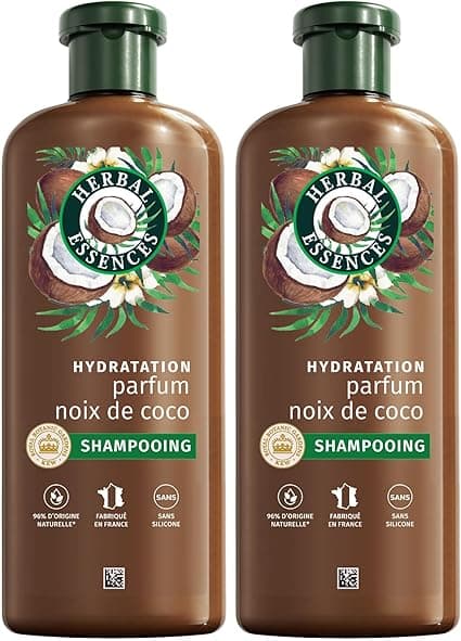 Herbal Essences Herbal Essences Hydration Shampoo Coconut Fragrance 2 x 250 ml Very Dry Hair Helps Nourish and Smooth, for Soft Hair. Natural Origin Ingredients*, Silicone-Free, Vegan