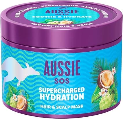 Aussie SOS Powerful Hydration Mask for Hair and Scalp 500 ml, For Dry Hair and Scalp, 100H Hydration - Image 1