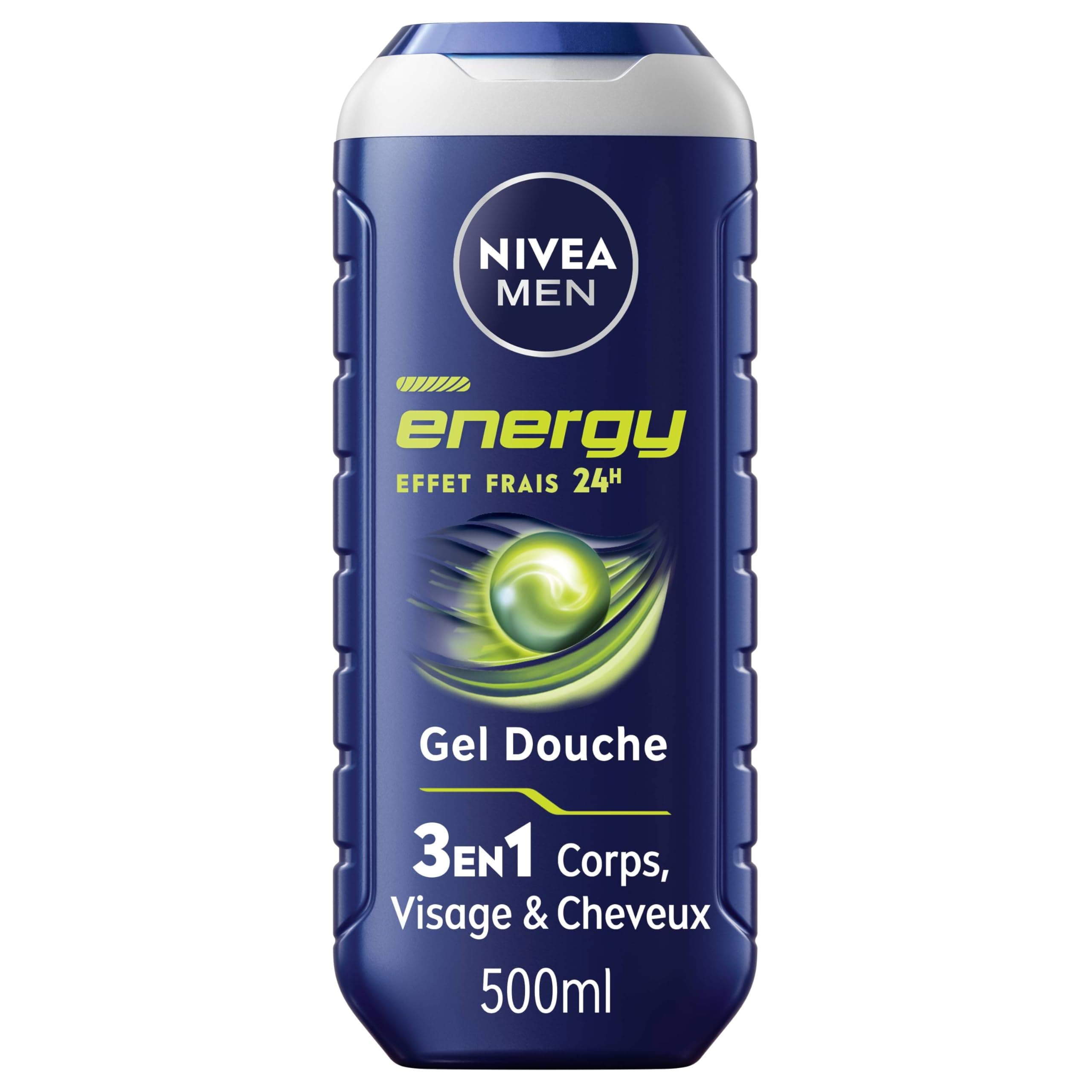 NIVEA MEN Gel Douche Energy (1 x 500 ml) - Soin lavant enrichi en extrait de menthe vivifiante - Gel douche homme 3 EN 1 — Soin nettoyant Corps Visage & Cheveux Vivifiant Effet Fraîcheur 24H - Image 9