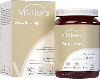 MAC Maca 600 mg de Vitaler's - 60 gélules, végétalien, 2 mois de supplémentation, sans conservateurs, composition pure