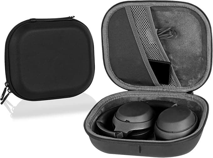 Linkidea Headphone Carrying Case Compatible with Sony WH-1000XM6, WH-1000XM4, WH1000XM3, WH-XB900N, MDR-1000X, Travel Bag with Cable, Charger (Black) - Image 1