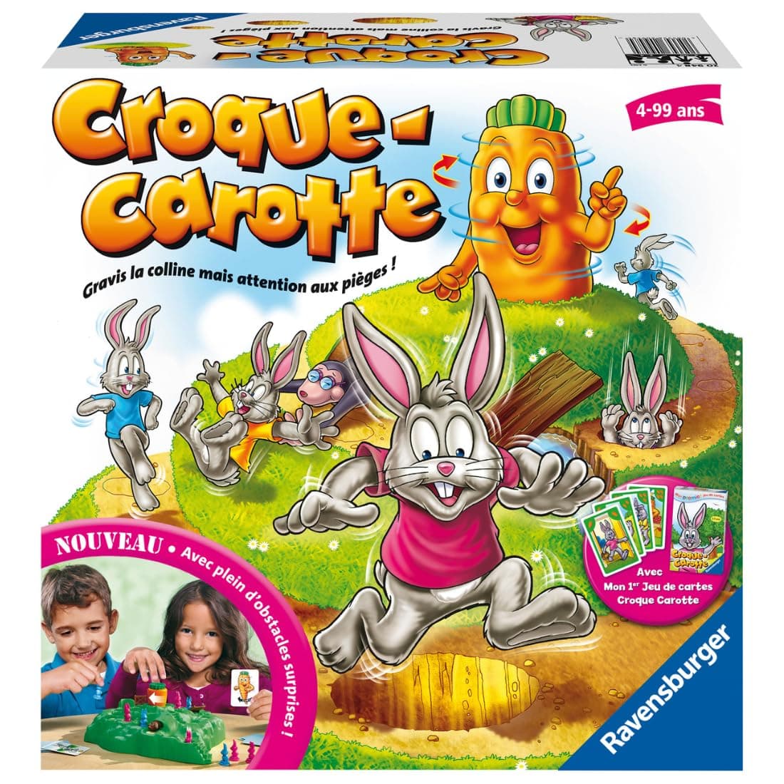 Ravensburger - Croque Carotte - Board Game - Children and Parents - Fun Course Game - Includes Exclusive Card Game - 2 to 4 Players from 4 Years Old - Unisex - 20948 - French Version - Image 1