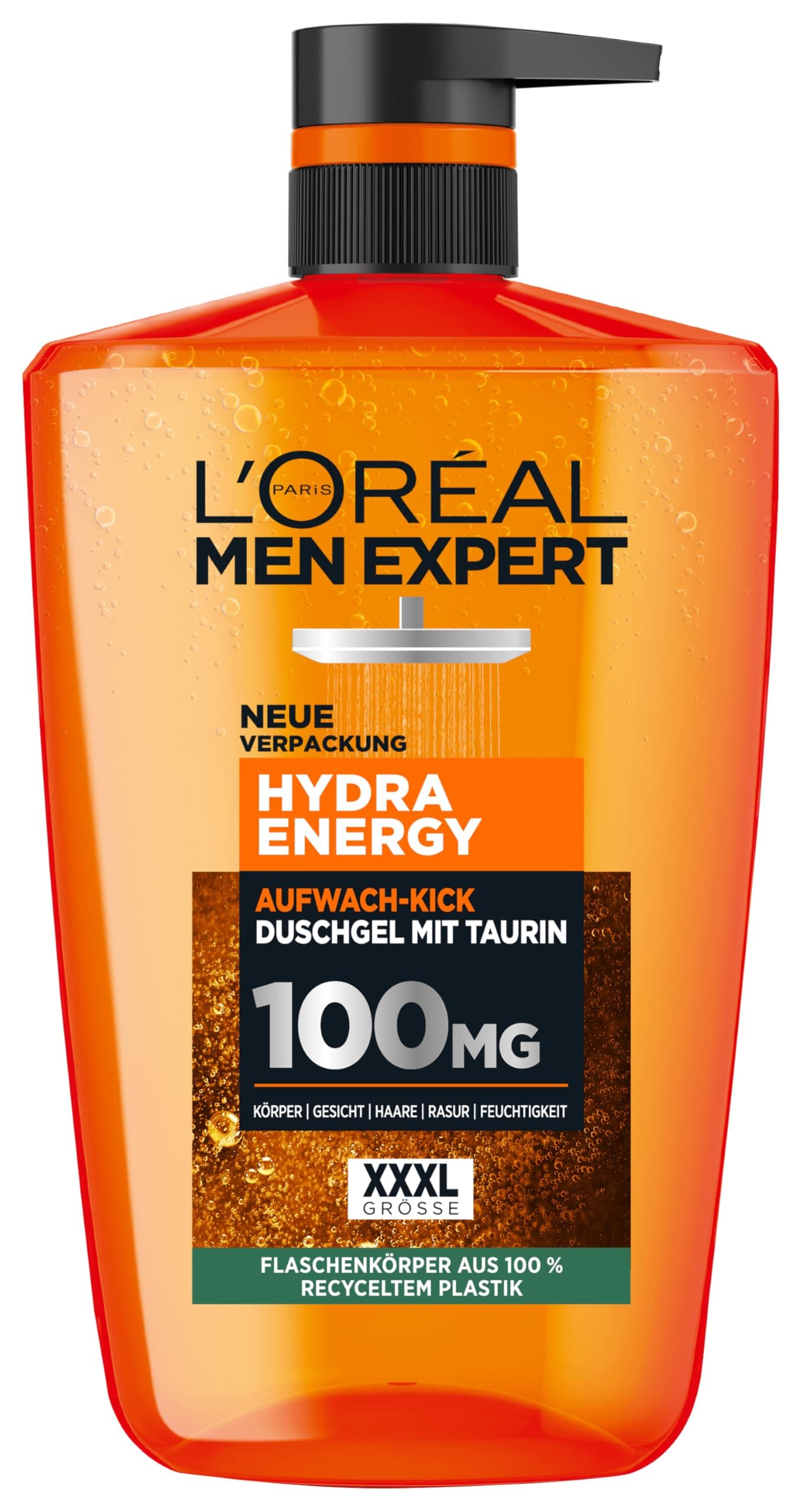 L'Oréal Men Expert XXXL Gel douche et shampooing pour homme, bain douche pour nettoyer le corps, les cheveux et le visage, soin du corps pour homme pour une fraîcheur longue durée à la taurine, Hydra - Image 9