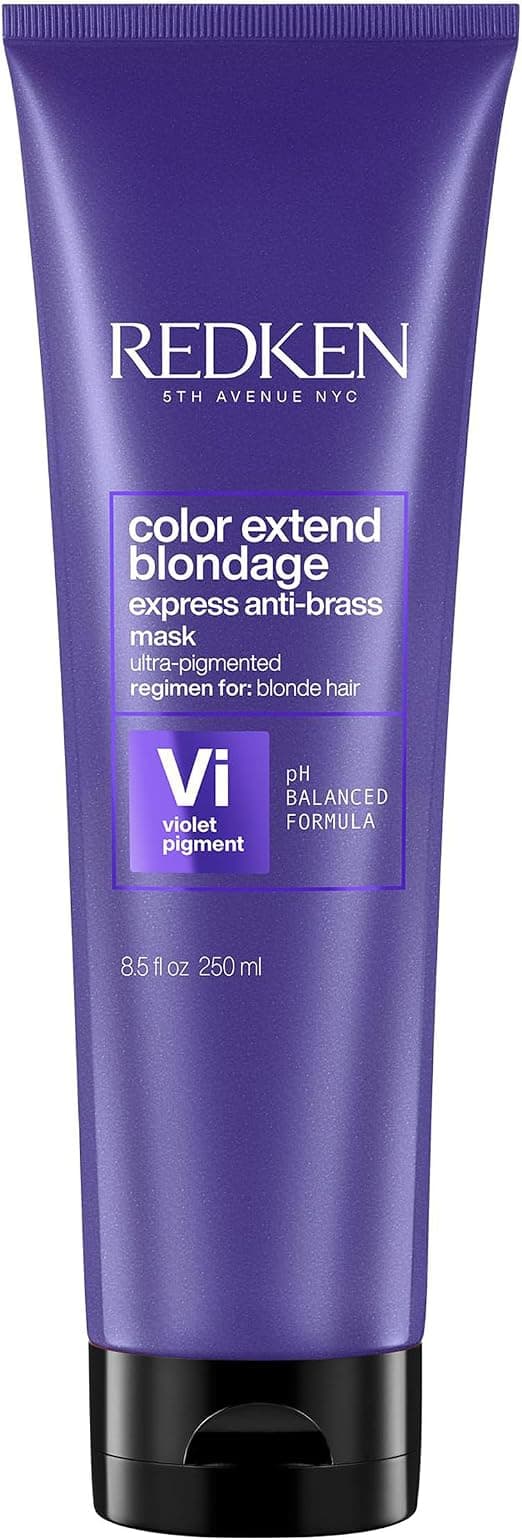 REDKEN - Express Neutralizing Violet Mask - Eliminates Copper Reflections - Vegan - Pure Purple Pigments & Citric Acid - Blonde Hair - Color Extend Blondage - 250 ml