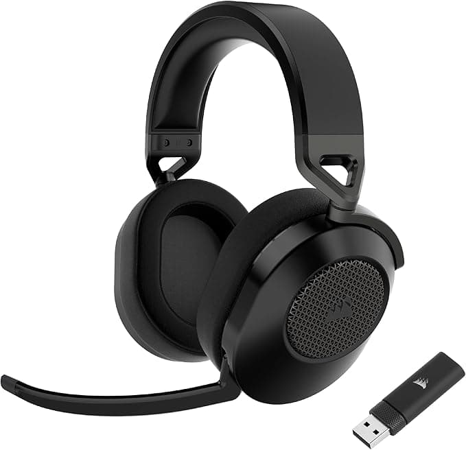 Corsair HS65 Wireless Gaming Headset - Low Latency 2.4Ghz Wireless or Bluetooth, Dolby Audio 7.1 Surround Sound, Lightweight, Omnidirectional Microphone, Accessible Audio Controls - Black
