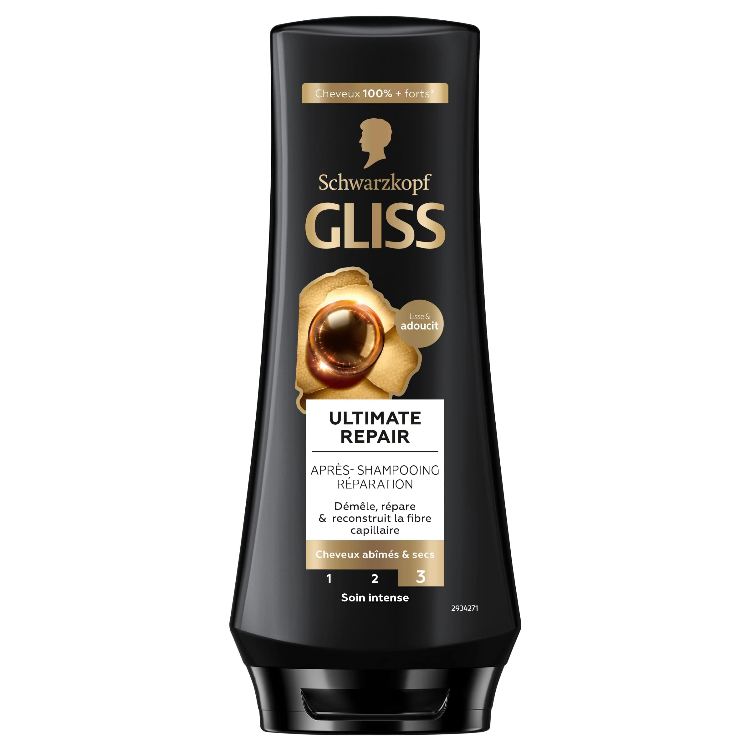 Schwarzkopf Gliss Ultimate Repair Conditioner for Dry and Damaged Hair - Repairs and Strengthens - 95% Natural Ingredients - 200 ml Bottle - Image 1