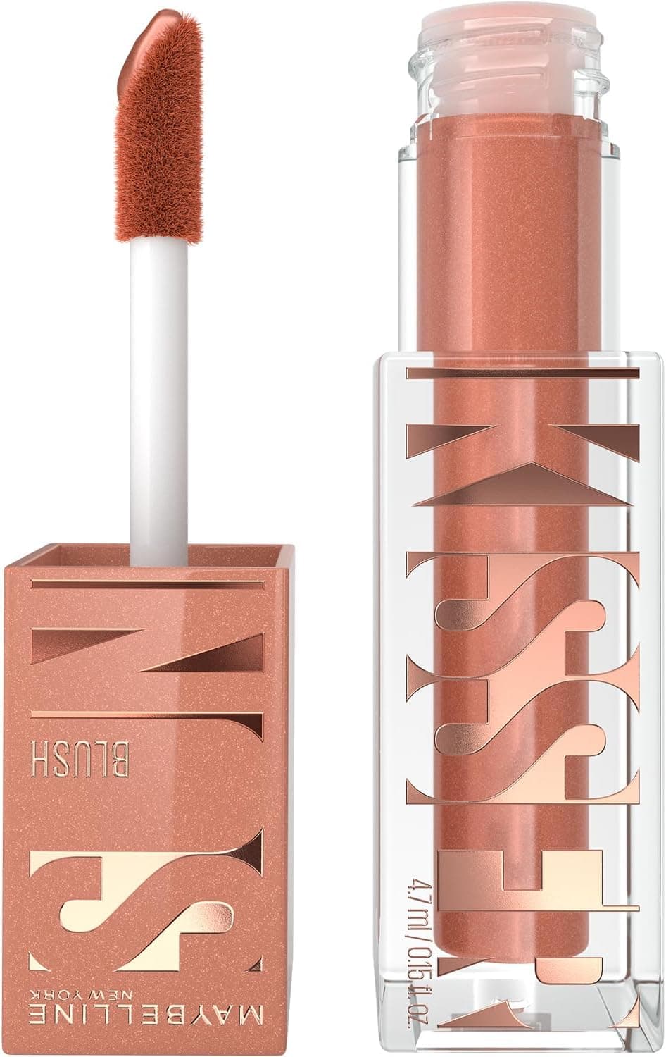 Maybelline New York - Blush Liquide Illuminateur Multi-Usage - Fard à Joues, Highlighter et Bronzer - Bonne Mine - Teint Hâlé - Maquillage Glowy - SUNKISSER - Teinte : Shades On - 4,7 ml - Image 1