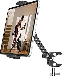 CreaDream CreaDream Aluminum Tablet Holder for Exercise Bike, Treadmill, Pram, Indoor Bike, Elliptical Pelotone, Compatible with 4-13 inch Tablets, Galaxy Tab