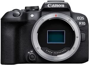Canon EOS R10 Compact Camera (Body Only) - Digital Camera - Dual Pixel II CMOS Autofocus and 4K Video up to 60 fps - Bluetooth, Wi-Fi USB-C - The Perfect Ally For All Your Adventures