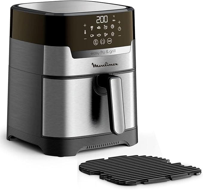 Moulinex Easy Fry & Grill Digital 2-in-1 Oil-Free Fryer + Grill, Capacity 4.2 L, Up to 6 People, 8 Automatic Programs, Temperature Adjustable, Digital Timer, Air Fryer EZ505D10
