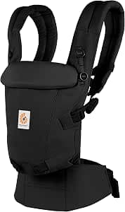 Ergobaby Adapt Baby Carrier for Newborns, from Birth, Ergonomic 3 Position Soft Touch Cotton Baby Carrier for Belly and Back Carrier, Onyx Black