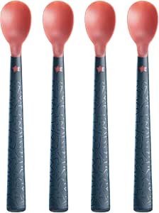Tommee Tippee Heat Sensitive Spoons from 4 Months, Set of 4, Temperature Colour Changing Technology, Long Non-Slip Handle