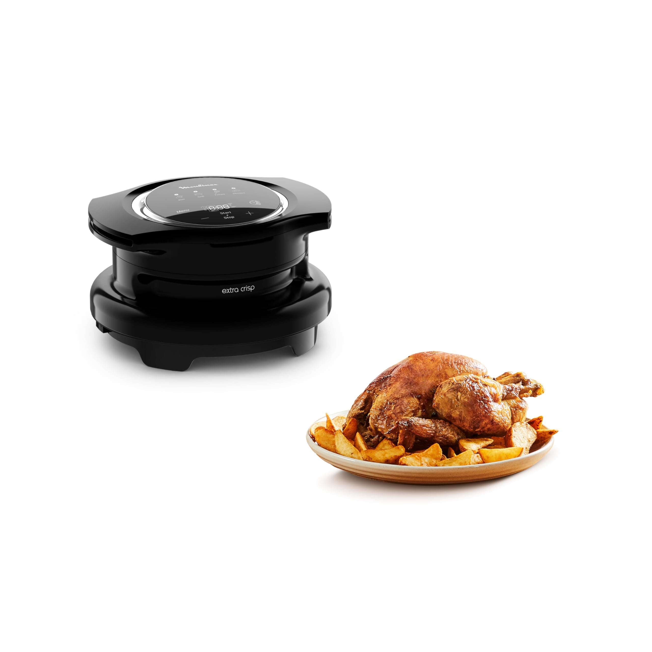 Moulinex Extra Crisp Cookeo, Air Fryer Lid, Crisp Recipes, Oil-Free Cooking, 4 Programmes, Adjustable Temperature, Compatible with Cookeo 6 L, Black EZ150800