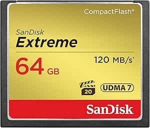 SanDisk Extreme 64GB UDMA7 CompactFlash Card - Black/Gold