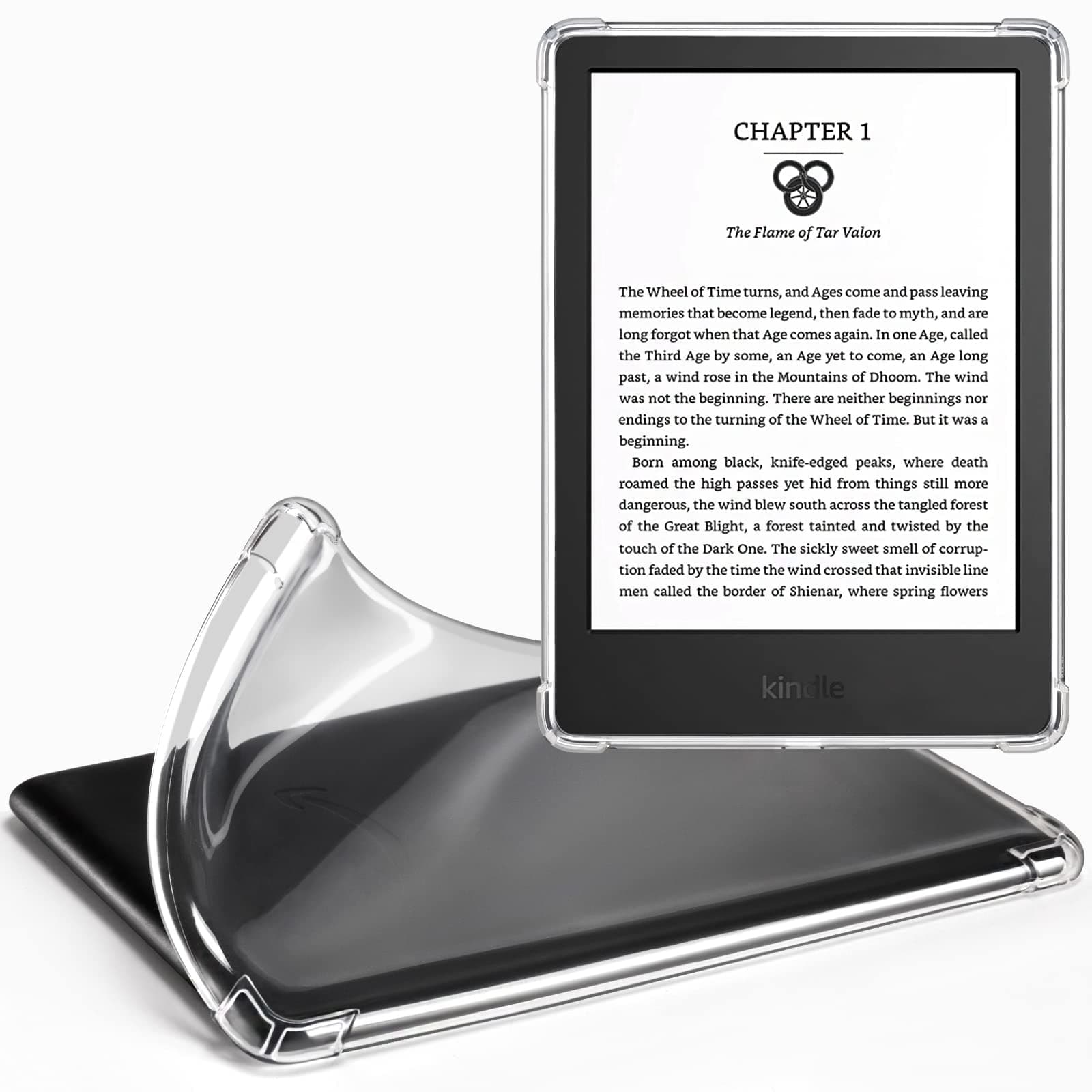 CoBak Étui pour Kindle - Étui Transparent pour Le 6" Nouveau Kindle 11e génération 2024 (Modèle RS23CV) / 2022 (Modèle C2V2L3) - Dos en Silicone léger et résistant aux Rayures - Image 1