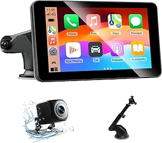 7 Pouces Écran Carplay Voiture pour Apple Car Play, Écran Android Auto Voiture avec Caméra de Recul/Bluetooth/FM/AUX/Mirror Link/Commande Vocale/Navigation GPS