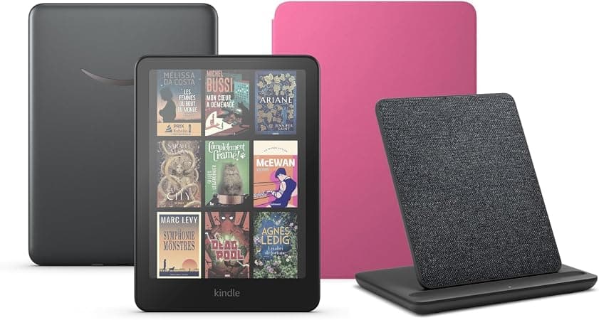 Kindle Colorsoft Signature Edition (32 GB) sans publicité, une couverture Amazon Plant Based et une station de chargement sans fil Made for Amazon - Image 1