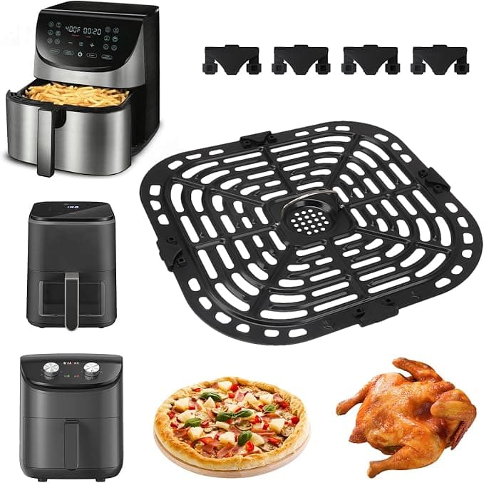 Air Fryer Accessories for Instant Pot Vortex 6 in 1 6 QTXL, Air Fryer Stove Grill Replacement Mat Square Air Fryer, Replacement Crisper Plate 23 x 24.2 x 0.1 cm