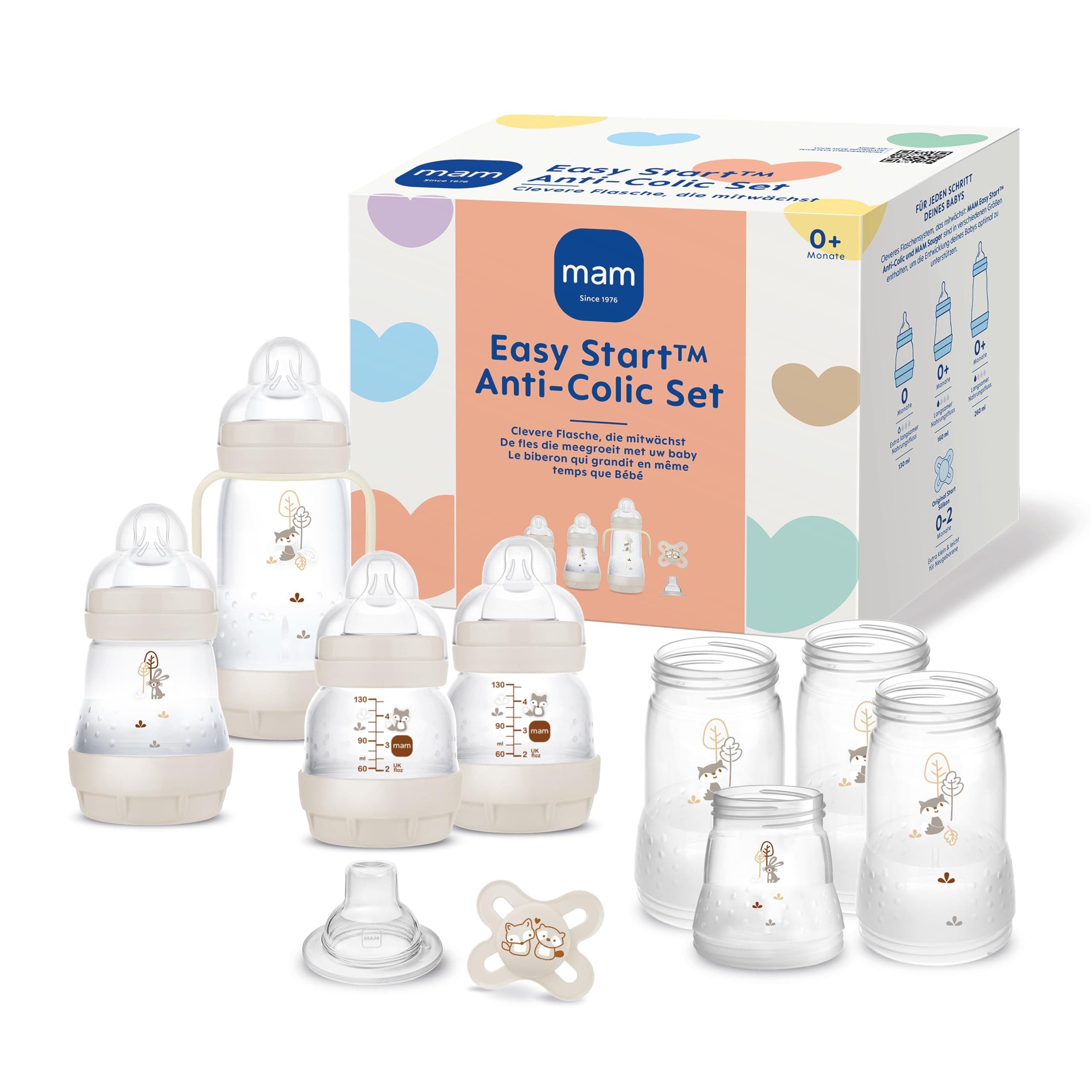 MAM Easy Start Anti-Colic Starter Kit, Baby First Growing Equipment with Dummy, Bottles and Handles, Baby Gift Set, from Birth, Beige - Image 9
